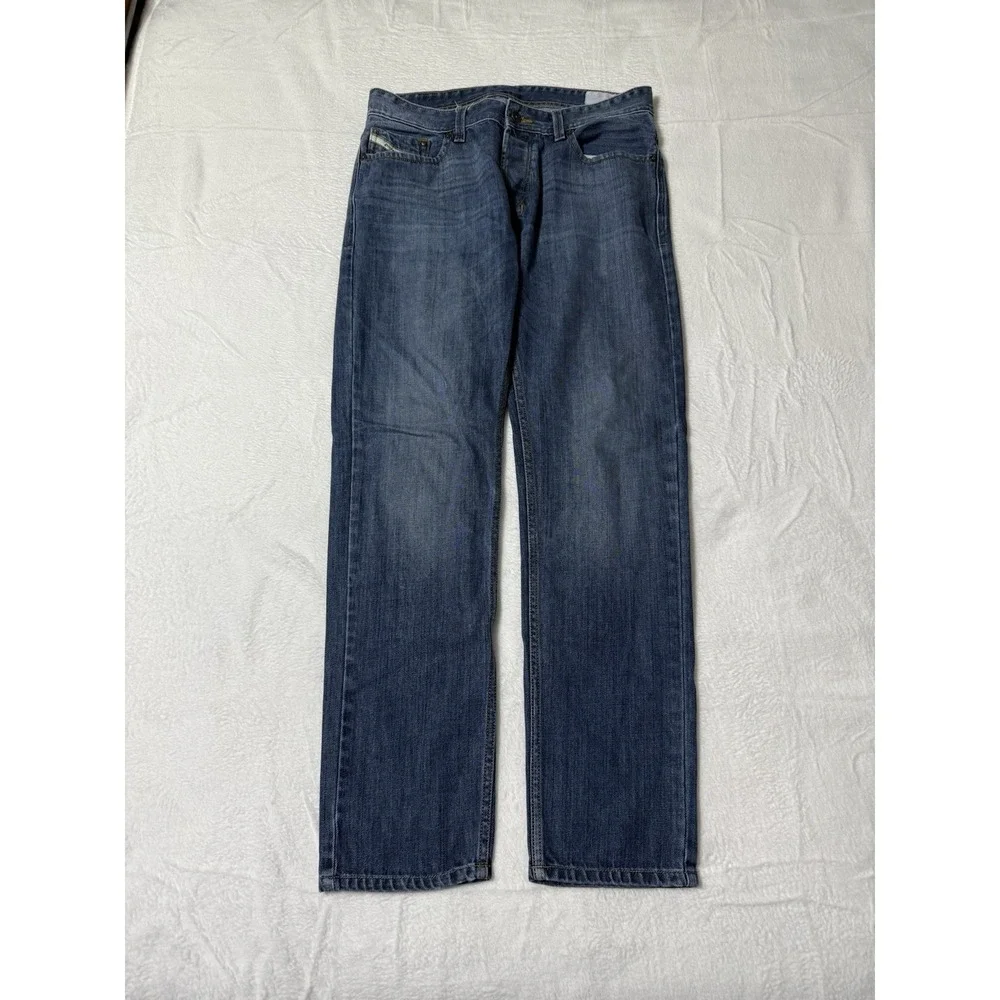 Diesel Larkee Mens 33x31 Regular‎ Fit Straight Blue Denim Jeans